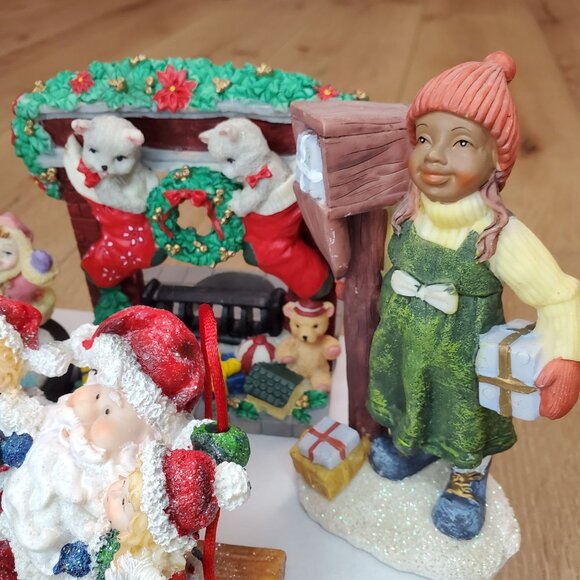 Vtg Lot of 10 Christmas Figurines Statues Holiday Ornaments Table Decor Santa - Picture 6 of 16